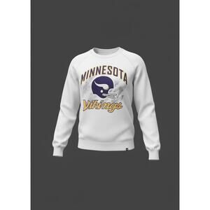 White Minnesota Vikings ‘47 Brand Baggy XXL Crewneck Sweatshirt Soft Fan Skol